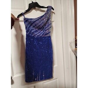 Women's Cocktail & Party Dresses One Shoulder Sequins Bodycon Dress Size Small